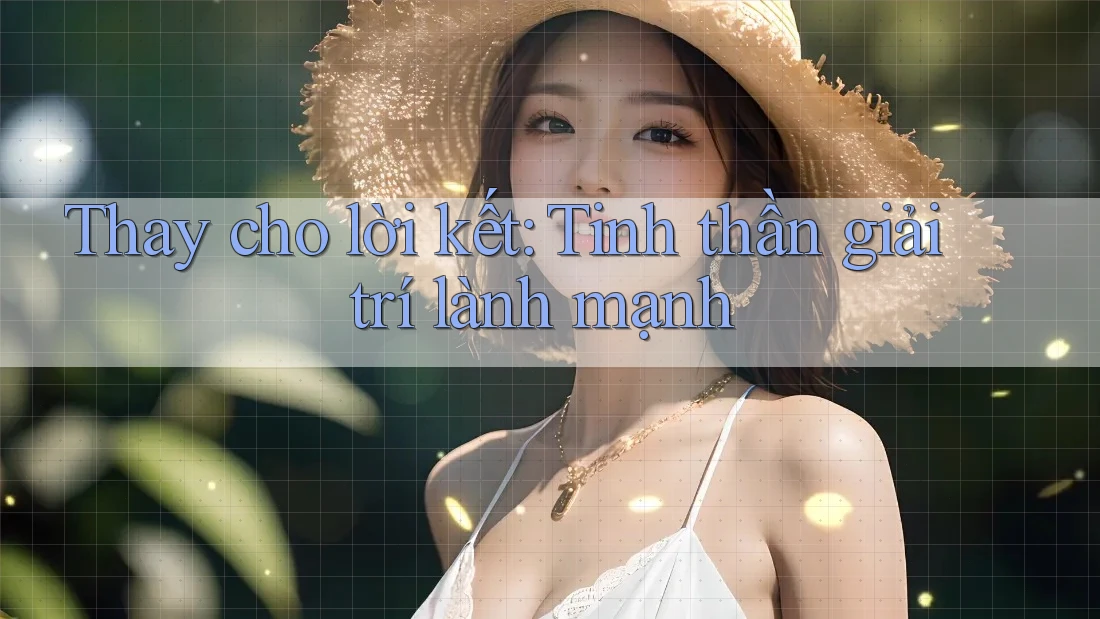 Thay cho lời kết: Tinh thần giải trí lành mạnh Thay cho lời kết: Tinh thần giải trí lành mạnh